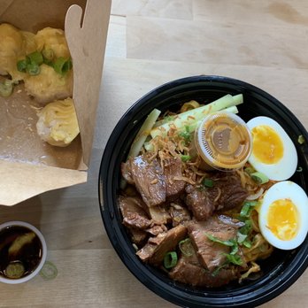 Native Noodles - Satay Peanut Noodles Pork and Shrimp Dumplings - Singaporean Near Me - New York, New York Native Noodles - Satay Peanut Noodles Pork and Shrimp Dumplings - Singaporean Near Me - New York, New York