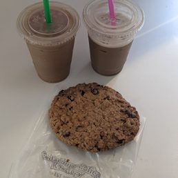 Cowboy cookie, Carmel latte, white lightning