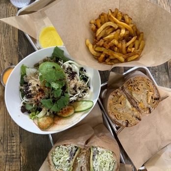 Chef Tanya's Kitchen - Coachella Forever salad, fries, El Cubano, Pastrami Mami - Vegan Near Me - Palm Springs, California Chef Tanya's Kitchen - Coachella Forever salad, fries, El Cubano, Pastrami Mami - Vegan Near Me - Palm Springs, California