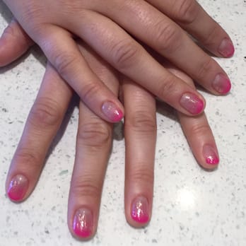 Lux Nail Bar - My ombré pink/glitter gel mani by Thao - perfect to match my shoes for a wedding! - Nail Salons Near Me - Chandler, Arizona Lux Nail Bar - My ombré pink/glitter gel mani by Thao - perfect to match my shoes for a wedding! - Nail Salons Near Me - Chandler, Arizona