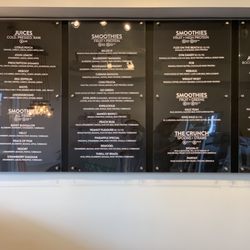 Juva Juice - Menu inside the store