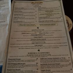 The Playwright Irish Pub - Menú