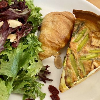 Bleu Door Bakery - Ham and Asparagus Quiche, green salad and mini croissant. - Bakeries Near Me - Vancouver, Washington Bleu Door Bakery - Ham and Asparagus Quiche, green salad and mini croissant. - Bakeries Near Me - Vancouver, Washington