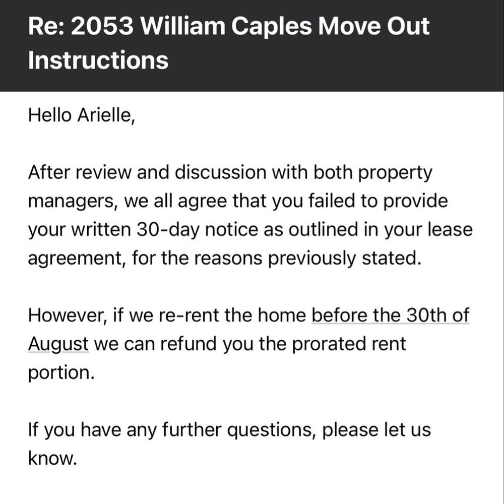 Northern Pass Properties - "Failed to provide my 30-day written notice..." - Property Management Near Me - El Paso, Texas Northern Pass Properties - "Failed to provide my 30-day written notice..." - Property Management Near Me - El Paso, Texas