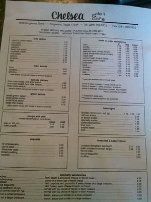 Menu photo 4 Chelsea Deli & Cafe Humble, TX