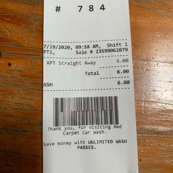 LUV Car Wash - Receipt which shows the time. - Car Wash Near Me - Simi Valley, California LUV Car Wash - Receipt which shows the time. - Car Wash Near Me - Simi Valley, California