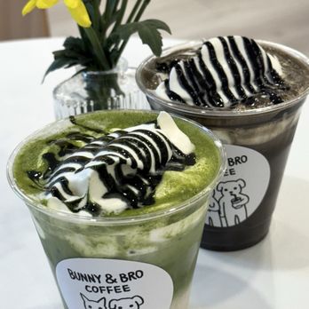 Bunny & Bro Coffee - matcha einspanner, black sesame einspanner - Desserts Near Me - New York, New York