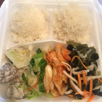 Elim Korean Barbeque - The Yook Gae Jang soup comes with two scoops of rice and four choices of banchan - Korean Near Me - Ewa Beach, Hawaii Elim Korean Barbeque - The Yook Gae Jang soup comes with two scoops of rice and four choices of banchan - Korean Near Me - Ewa Beach, Hawaii