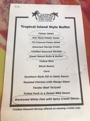 Menu photo 5 Calypso Queen Tropical Cruise Clearwater, FL Menu photo 5 Calypso Queen Tropical Cruise Clearwater, FL