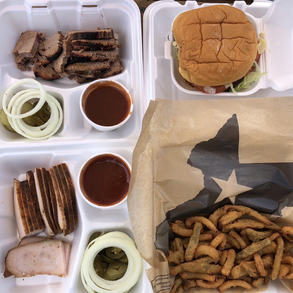1/2 brisket, 1/2 turkey, jalapeño burger, fried jalapeños. 1/2 brisket, 1/2 turkey, jalapeño burger, fried jalapeños.