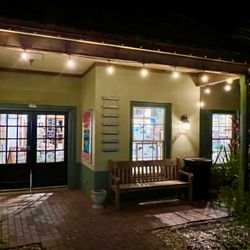 High Tide Gallery - Our front entry and porch at night!