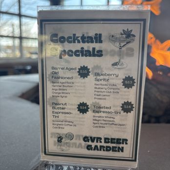 Green Valley Ranch Beer Garden - Cocktail special menu - Burgers Near Me - Denver, Colorado