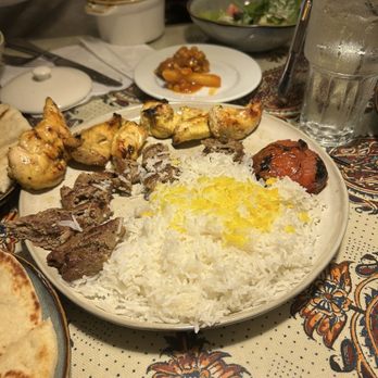 Bar Koko & Persian Restaurant - Chicken and beef kabob with rice pilaf - Bars Near Me - Honolulu, Hawaii