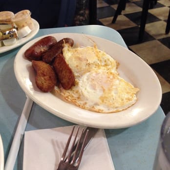 Tom's - Pork sausage and eggs over medium. - Diners Near Me - Brooklyn, New York Tom's - Pork sausage and eggs over medium. - Diners Near Me - Brooklyn, New York