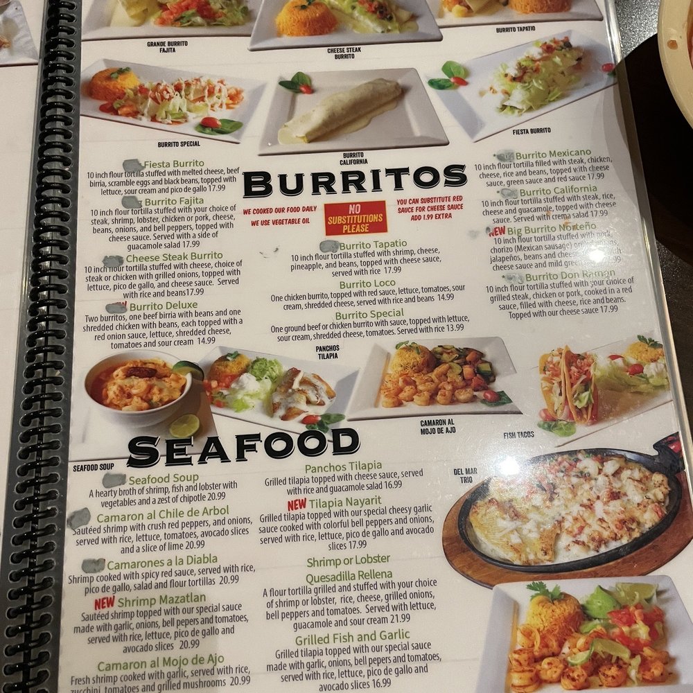 Don Ramon Mexican Restaurant - a menu for burritos and seafood - Mexican Near Me - Westlake, Ohio