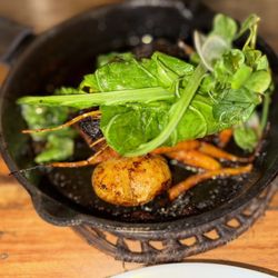 SUD - O Pássaro Verde Café - Slowly roasted lamb in our clay oven | roasted potatoes, carrots and organic leaves