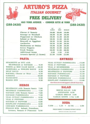 Menu photo 6 Arturo's Pizza New York, NY