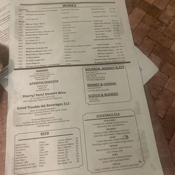 Natalie Bianca - Drink menu - Southern Near Me - Atlanta, Georgia