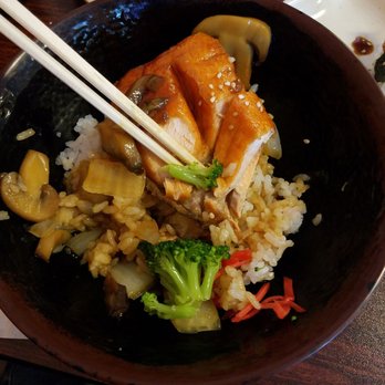 Sakura Sushi & Kitchen - Salmon teriyaki bowl (sorry, was hungry and started eating first) - Sushi Bars Near Me - Williston, Vermont Sakura Sushi & Kitchen - Salmon teriyaki bowl (sorry, was hungry and started eating first) - Sushi Bars Near Me - Williston, Vermont