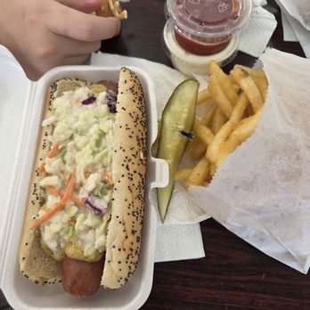 Campbell's Dairyland - Slaw dog with fries - Ice Cream & Frozen Yogurt Near Me - Brandon, Florida