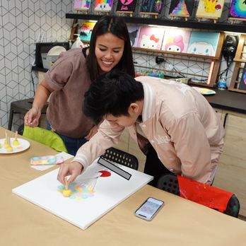 Pixels - Mai helped our guests paint the keepsake canvas - such a wonderful touch! - Kids Activities Near Me - San Jose, California