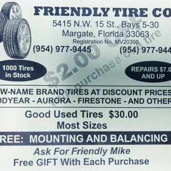 Friendly Tires Company - Great Deal! - Tires Near Me - Margate, Florida Friendly Tires Company - Great Deal! - Tires Near Me - Margate, Florida