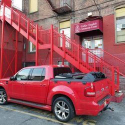 Father English Multi-Purpose Community Center - A truck dropping off donations to the Father English Community Center