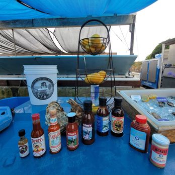 Tomales Bay Oyster Company - Variety of sauce - Seafood Markets Near Me - Marshall, California Tomales Bay Oyster Company - Variety of sauce - Seafood Markets Near Me - Marshall, California