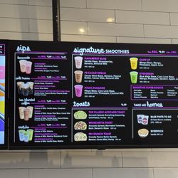 Smoothie menu