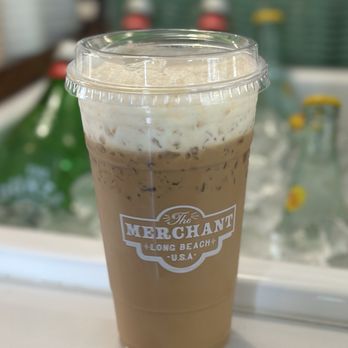 The Merchant - Large iced caramel latte with cold foam - Coffee & Tea Near Me - Long Beach, California The Merchant - Large iced caramel latte with cold foam - Coffee & Tea Near Me - Long Beach, California