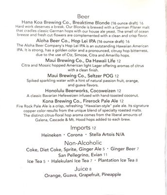 Menu photo 4 House Without A Key Honolulu, HI