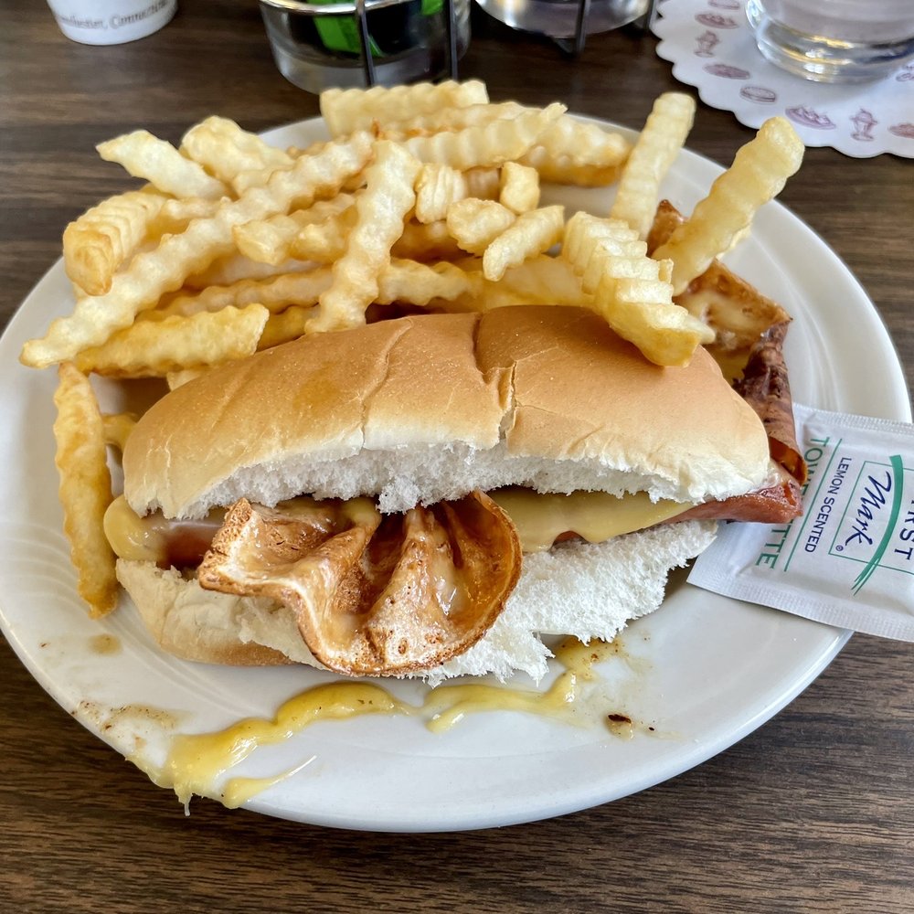 Shady Glen - Cheesefurter with Fries - Burgers Near Me - Manchester, Connecticut Shady Glen - Cheesefurter with Fries - Burgers Near Me - Manchester, Connecticut