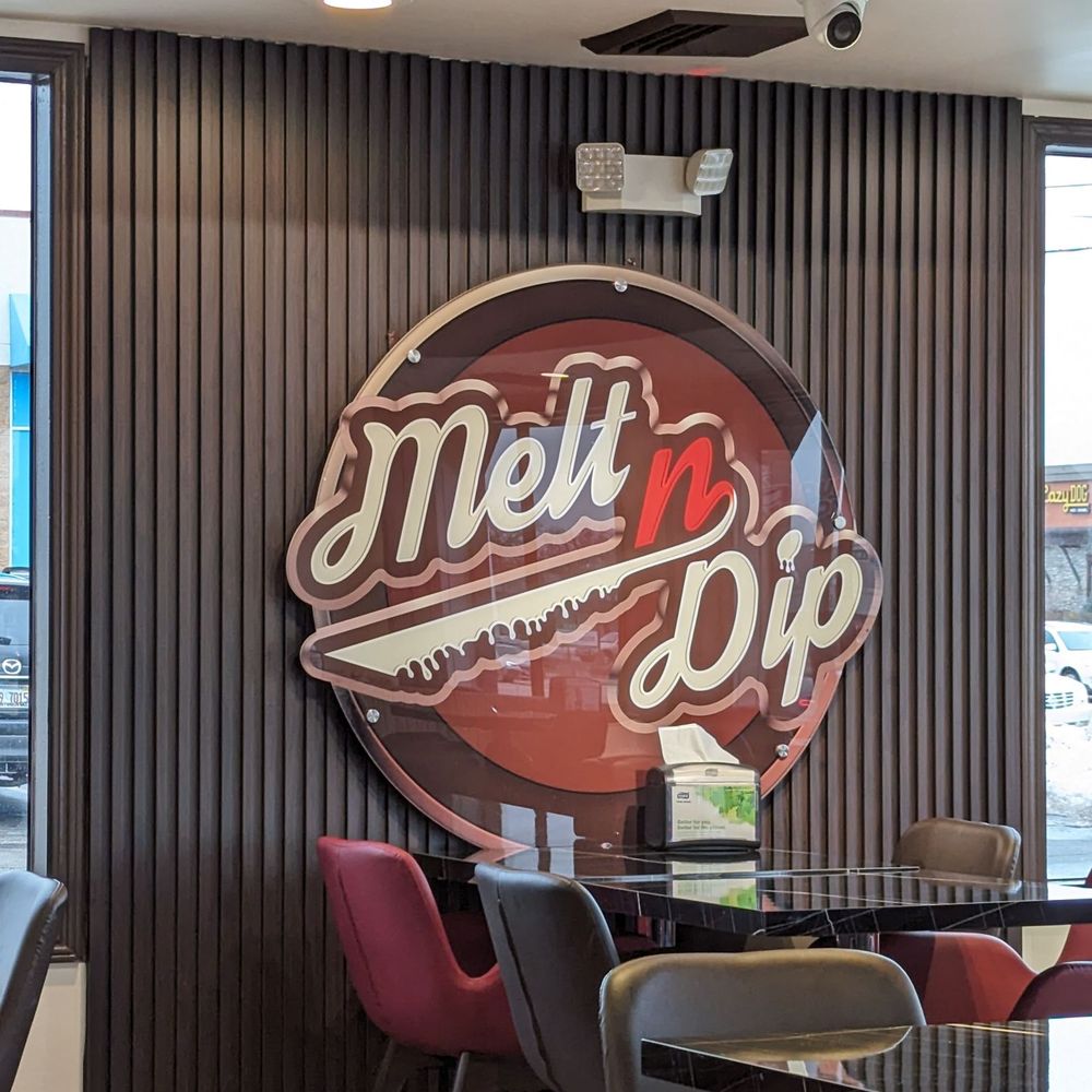 Melt n Dip - a sign in a restaurant - Ice Cream & Frozen Yogurt Near Me - Aurora, Illinois Melt n Dip - a sign in a restaurant - Ice Cream & Frozen Yogurt Near Me - Aurora, Illinois