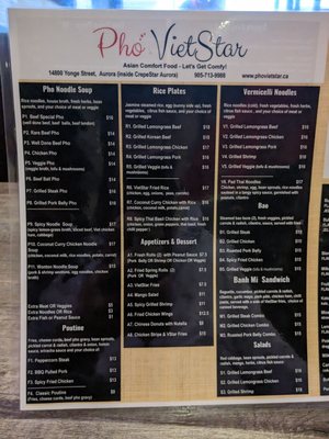 Menu photo 5 Pho VietStar Aurora, ON