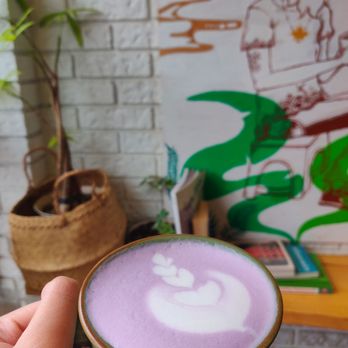 Rustle & Still Café - Purple sweet potato latte - Coffee & Tea Near Me - Toronto, Ontario Rustle & Still Café - Purple sweet potato latte - Coffee & Tea Near Me - Toronto, Ontario
