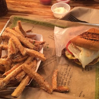 BurgerFi - Burgerfi cheeseburger and Parmesan fries. Yum! - Burgers Near Me - Silver Spring, Maryland