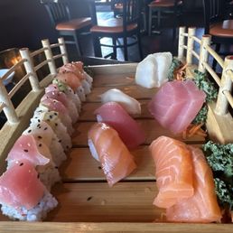 California roll,sashimi and rainbow roll