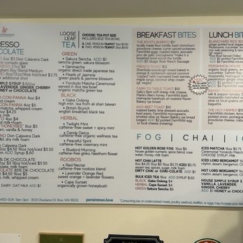 Persimmon Bistro - Menu board - Salad Near Me - Bow, Washington