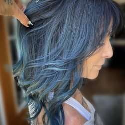 Fringe Hair Design - Blu dream by lyne @lynefoxhairartist