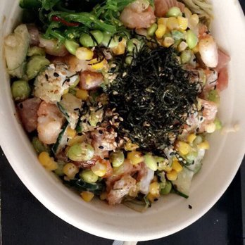 Square Root Poké - This was the large bowl with Edamame salad and brown rice. It has Ahi Tuna, Salmon, and Shrimp. After that I was just free styling it - Poke Near Me - Katy, Texas Square Root Poké - This was the large bowl with Edamame salad and brown rice. It has Ahi Tuna, Salmon, and Shrimp. After that I was just free styling it - Poke Near Me - Katy, Texas