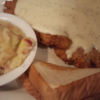 Pappy's Cafe - Chicken fried steak with loaded smashed potatoes. - American Near Me - Houston, Texas