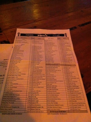 Menu photo 8 Max's Taphouse Baltimore, MD