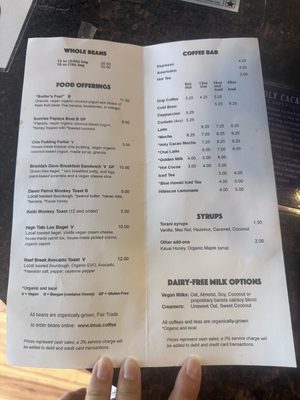 Menu photo 1 Imua Coffee Roasters Kapaa, HI Menu photo 1 Imua Coffee Roasters Kapaa, HI
