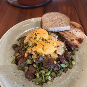 Saint & Second - Tri-Tip Hash - too much broccolini. Hollandaise sauce was a bit too sweet. - New American Near Me - Long Beach, California