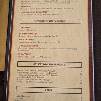 Trattoria Lisina - Dessert Menu - Italian Near Me - Driftwood, Texas Trattoria Lisina - Dessert Menu - Italian Near Me - Driftwood, Texas