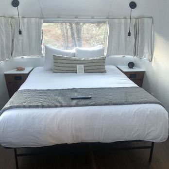 AutoCamp Yosemite - The comfy bed in classic airstream - Hotels Near Me - Midpines, California AutoCamp Yosemite - The comfy bed in classic airstream - Hotels Near Me - Midpines, California