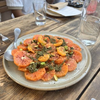 Manuela - Cara Cara Orange, Kishu Mandarin, Avocado Yogurt, Zhuog, Santa Barbara Pistachio, Aleppo - New American Near Me - Los Angeles, California Manuela - Cara Cara Orange, Kishu Mandarin, Avocado Yogurt, Zhuog, Santa Barbara Pistachio, Aleppo - New American Near Me - Los Angeles, California