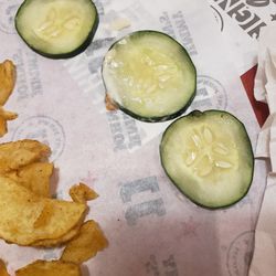 Jimmy John's - The cucumbers were old as you can see there Discolored