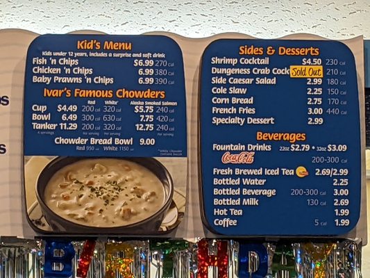Menu photo 4 Ivar's Seafood Bar Kent, WA Menu photo 4 Ivar's Seafood Bar Kent, WA