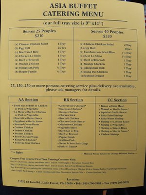 Menu photo 8 Asia Buffet Lake Forest, CA
